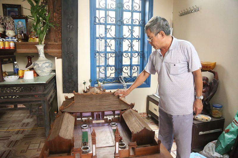 Theo tiết lộ, mô hình đình làng được lên ý tưởng trong 3 năm và mất hơn 2 năm để gia công. Ảnh: Kinhtedothi.