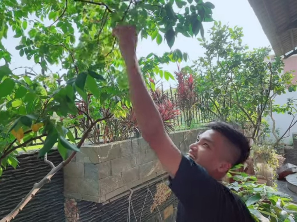 Ngôi nhà của Mạc Văn Khoa rộng rãi và có nhiều cây xanh. Ảnh chụp màn hình Youtube