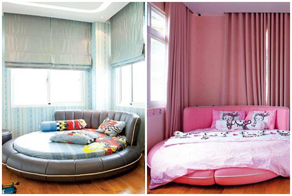 Phòng ngủ dành cho con trai và con gái Mai Thu Huyền. Ảnh: Lao động.