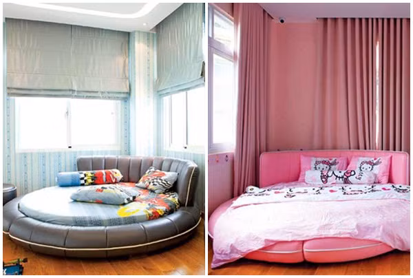 Phòng ngủ dành cho con trai và con gái Mai Thu Huyền. Ảnh: Lao động.