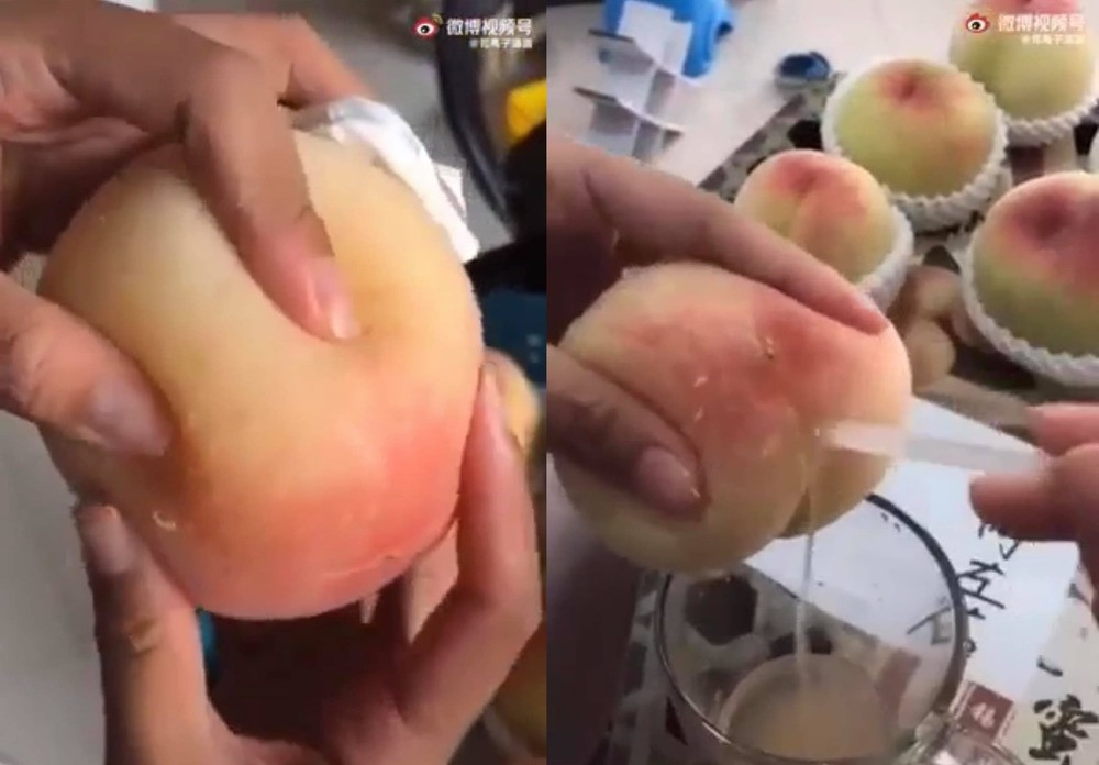 Đào nhiều nước đến độ vắt ra có thể được nửa cốc nước, thậm chí có thể dùng ống hút cắm thẳng vào quả đào để hút nước.