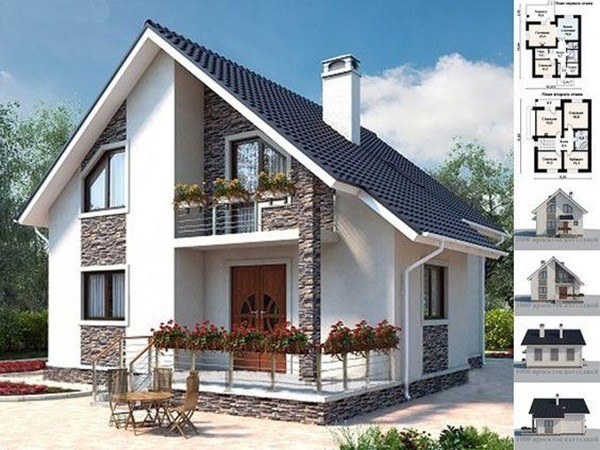 Mẫu nhà cấp 4 gác lửng thiết kế như biệt thự vườn đang là lựa chọn của rất nhiều người. Ảnh: Gachtranh3d.