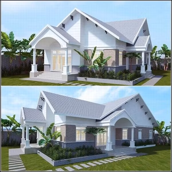 Kiến trúc hiện nay hướng nhiều đến xu hướng có sân vườn. Một căn nhà cấp 4 sở hữu không gian riêng tư, kết hợp với khu vườn mang đến không gian sống tuyệt vời nhất. Ảnh: Internet