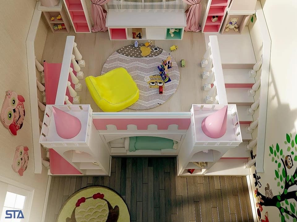 Phòng của Yuki lộng lẫy khi nhìn từ trên xuống.