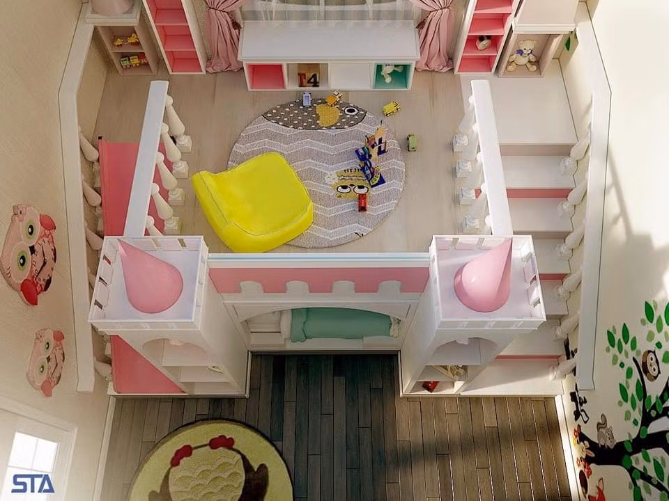 Phòng của Yuki lộng lẫy khi nhìn từ trên xuống.