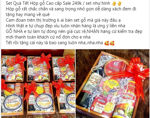 Hop qua Tet giam gia sap san... nguoi mua coi chung ngam qua dang