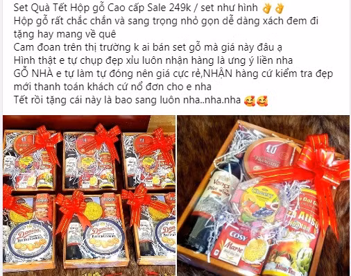 Hop qua Tet giam gia sap san... nguoi mua coi chung ngam qua dang