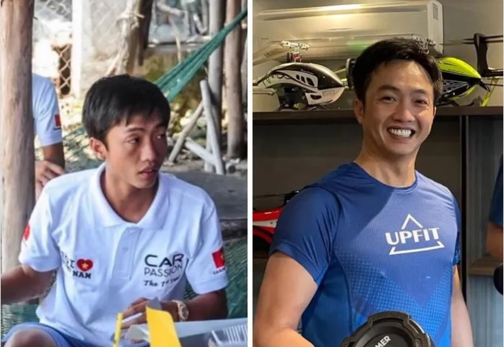 Mới đây, trên trang Facebook cá nhân, Cường Đô La vừa chia sẻ lại 2 hình ảnh so sánh bản thân "ngày ấy - bây giờ". Nếu năm 30 tuổi, chàng thiếu gia khá gầy, đen thì hiện tại tuy ở tuổi 40 ông xã Đàm Thu Trang lại có ngoại hình đầy đặn, cơ bắp hơn rất nhiều. Ảnh: FBNV