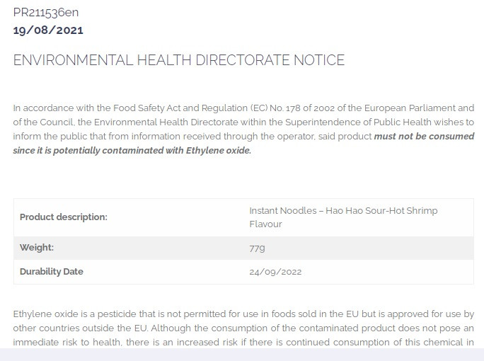 Malta cam tieu thu mi tom chua cay Hao Hao