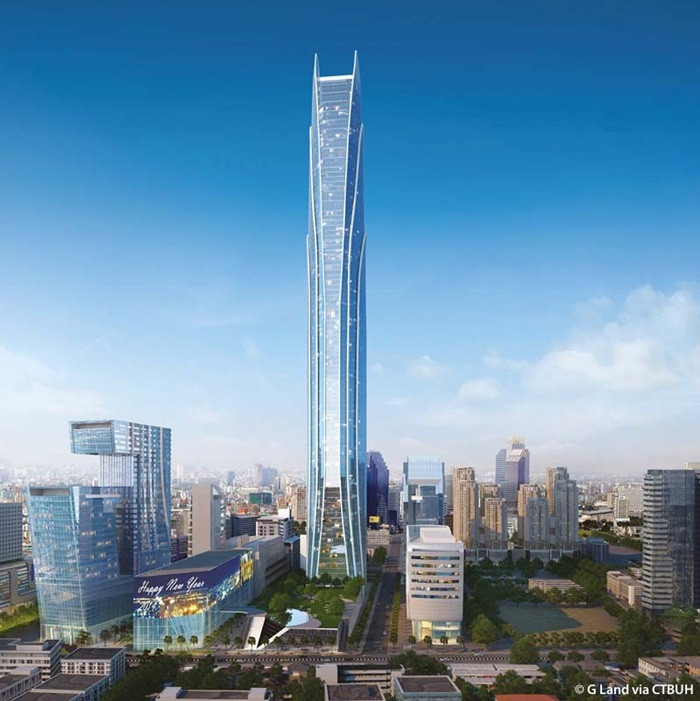 Dự kiến hoàn thành vào năm 2021, Grand Rama 9 Tower (trước đây gọi là Siêu tháp Rama IX), là một tòa nhà chọc trời ở Bangkok, Thái Lan. Sau khi hoàn thành, Grand Rama 9 Tower cao 125 tầng, 615 mét và sẽ trở thành tòa nhà cao nhất ở Thái Lan. Ảnh: Skyscrapercenter