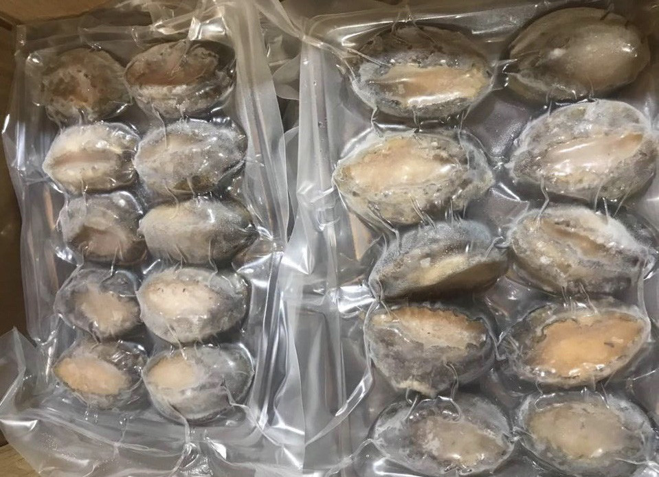 Cụ thể, bào ngư đông lạnh size 12-15 con/kg giá chủ từ 199.000 đồng/kg.