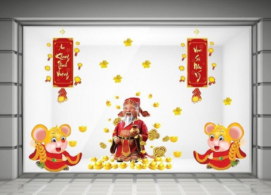 Decal dán kính có lẽ là lựa chọn thích hợp dành cho những người bận rộn, không có nhiều thời gian trang trí nhà ngày Tết.