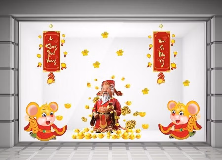 Decal dán kính có lẽ là lựa chọn thích hợp dành cho những người bận rộn, không có nhiều thời gian trang trí nhà ngày Tết.