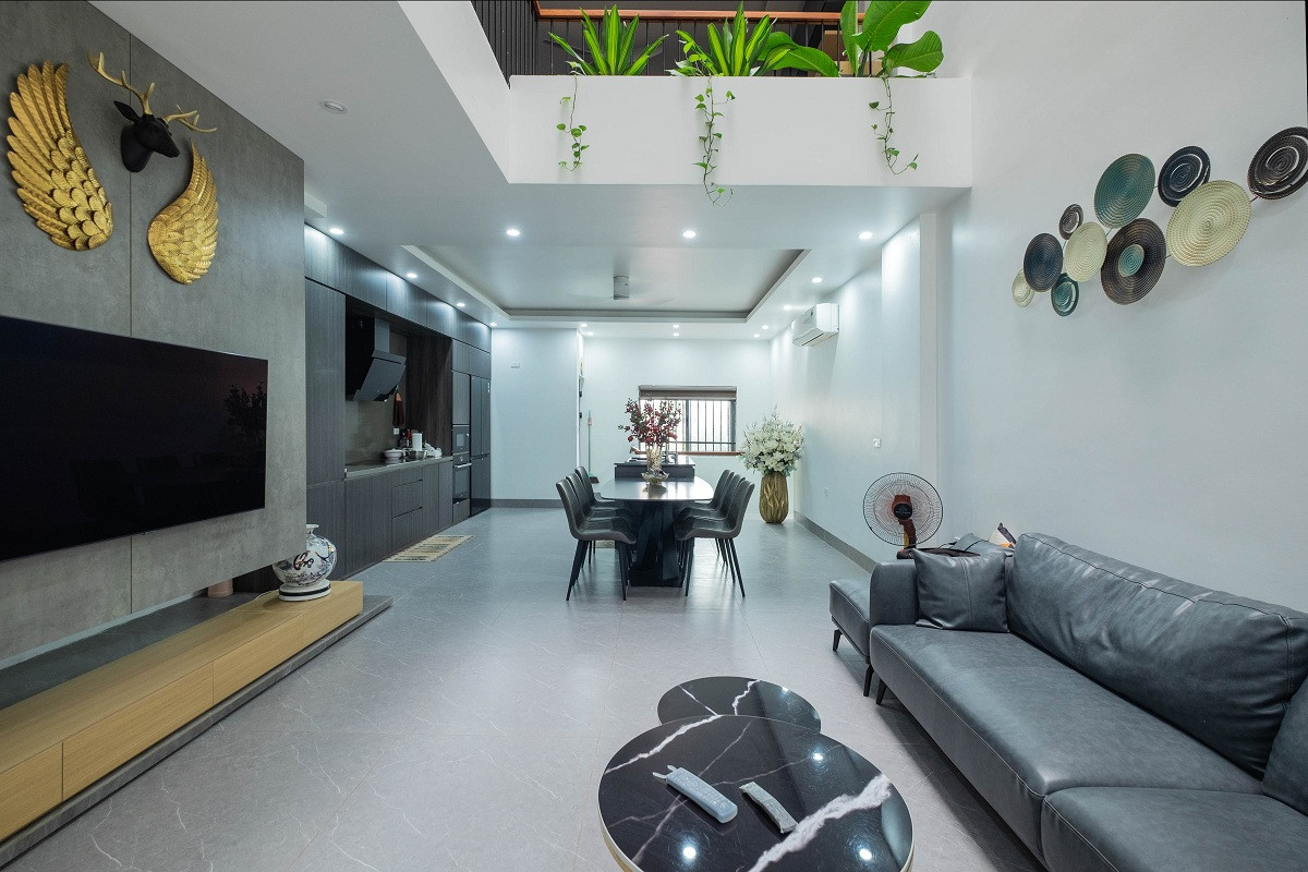 Không gian bên trong được thiết kế với phong cách dịu nhẹ để gia đình có thể nghỉ ngơi, tĩnh dưỡng.