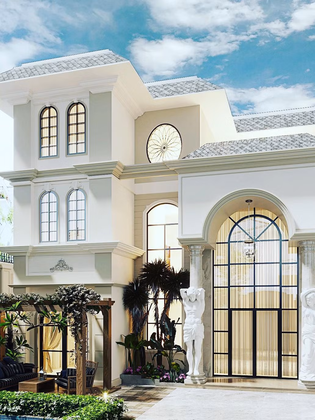 Về tổng thể không gian có gam màu trắng, phảng phất nét cố điển.