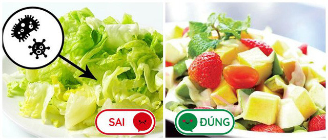 Nhân viên nhà hàng ít khi gọi món salad xà lách vào bữa ăn của họ ở đây. Bởi, những hốc ẩm của lá xà lách là nơi sinh sản của nhiều vi khuẩn. Và gần như không thể rửa sạch chúng.