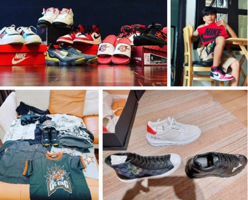 Đáng chú ý khác, dù còn rất ít tuổi nhưng Bo đã được ba mẹ sắm sửa rất nhiều đồ hàng hiệu. Nguồn ảnh: FBNV, Instagram