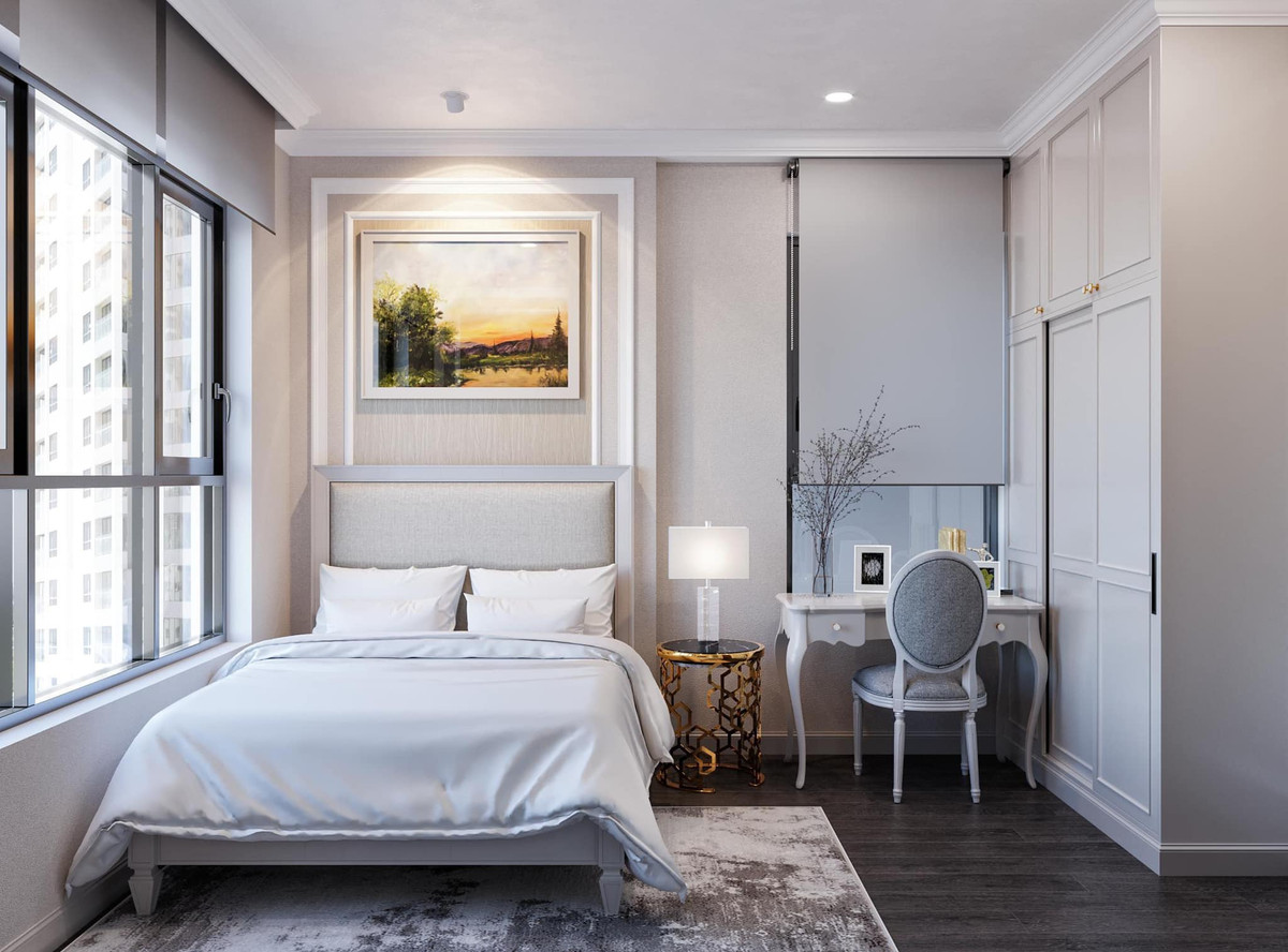 Phòng ngủ nhỏ cũng có view nhìn thoáng đãng.