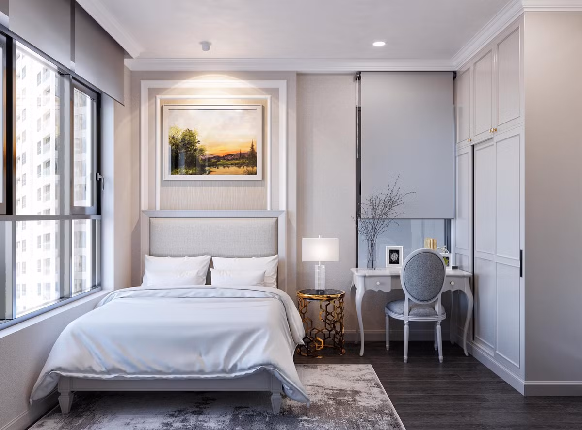 Phòng ngủ nhỏ cũng có view nhìn thoáng đãng.