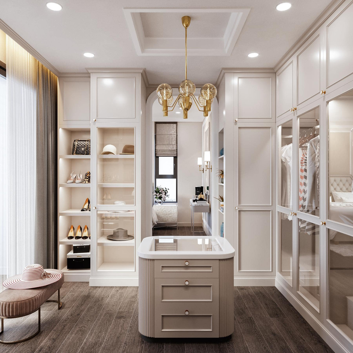 Cửa đập để thông qua phòng ngủ.