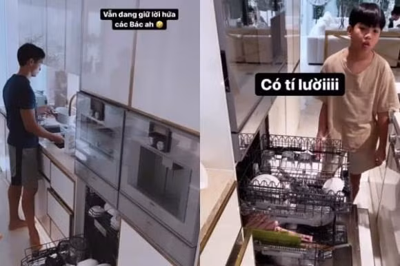 Hồ Ngọc Hà còn hài hước chia sẻ phong thủy của gia đình là đàn ông vào bếp.