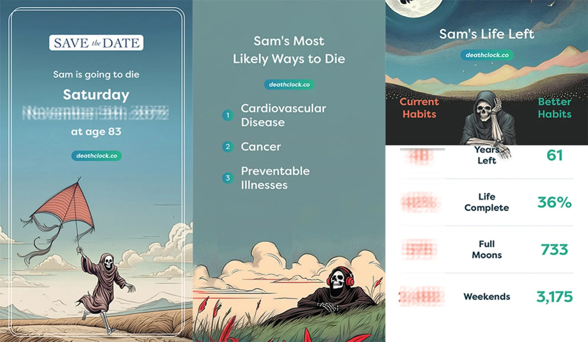 Ứng dụng Death Clock không chỉ đưa ra dự đoán ước tính về tuổi thọ mà thậm chí còn đưa ra những nguyên nhân có thể khiến họ tử vong như: ung thư, bệnh tim mạch hay một tình trạng mãn tính khác.