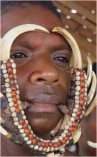 Tổ tiên của người Chambri tiến hóa từ loài bò sát này. Do vậy, cá sấu trở thành loài linh thiêng, mang tính biểu tượng đối với bộ tộc Chambri. Ảnh: pagahill.