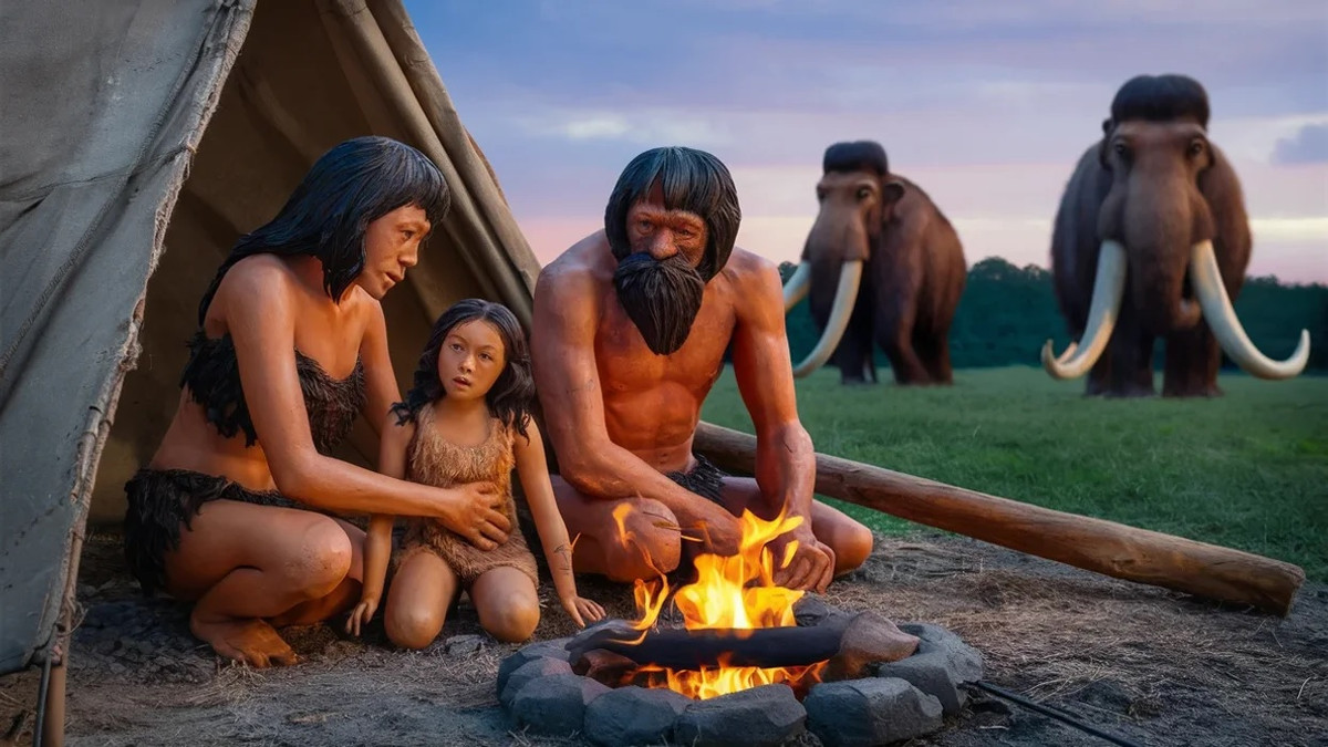 Trong nghiên cứu công bố trên tạp chí Science Advances vào tháng 6/2024, kết quả kiểm tra, phân tích một mảnh xương tai của đứa trẻ 6 tuổi người Neanderthal cho thấy cô bé mắc hội chứng Down này đã được cộng đồng chăm sóc. Ảnh: AI-generated/Worldcrunch.