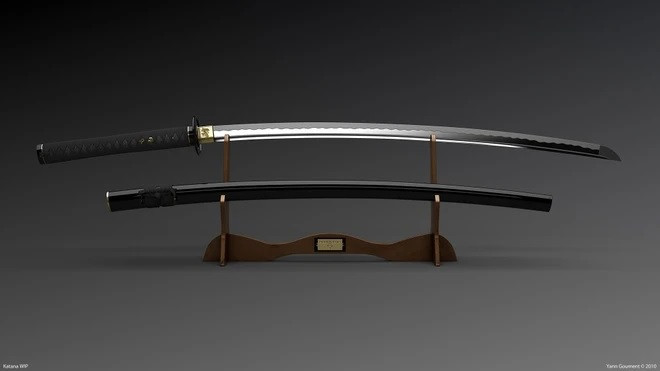 Phần chuôi kiếm Katana khá dài để các chiến binh samurai có thể nắm bằng hai tay. Loại vũ khí này nổi tiếng về độ sắc và khả năng chém tuyệt vời. Ảnh: Swords of the east.