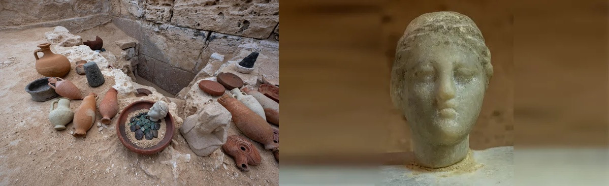 Bức tượng được làm bằng đá cẩm thạch trắng, chạm khắc gương mặt của một phụ nữ đội vương miện hoàng gia.