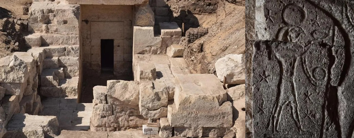 Các decan có cơ thể giống người nhưng phần đầu là động vật. Trong phát hiện mới đây, một người có đầu chim ưng và người còn lại có đầu ibis. Ông Leitz cho biết các ngôi đền khác mô tả các decan gần các vị thần mặc dù thường có nhiều hơn hai decan đi cùng họ. Ảnh: Marcus Müller, Athribis Project.