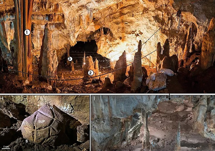 Nhóm nghiên cứu cho hay tảng đá granit nặng hơn 28 kg, rộng khoảng 30 cm. Những kiểm tra cho thấy người xưa đã chạm khắc tảng đá này bằng các công cụ làm từ đá lửa. Phân tích lớp vỏ canxit ở một số rãnh trên tảng đá cho thấy chúng có niên đại từ 35.000 - 37.000 năm trước.