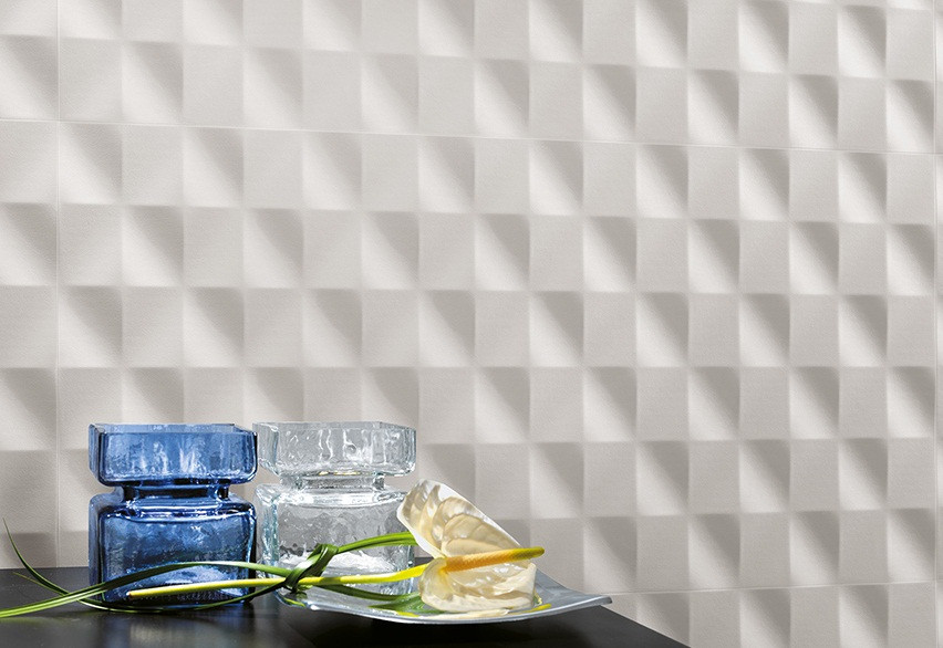 Gạch ốp 3D với các hiệu ứng ấn tượng giúp tô điểm không gian sống. Ảnh: Vietceramics.