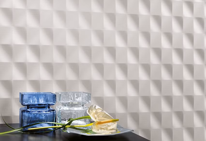 Gạch ốp 3D với các hiệu ứng ấn tượng giúp tô điểm không gian sống. Ảnh: Vietceramics.