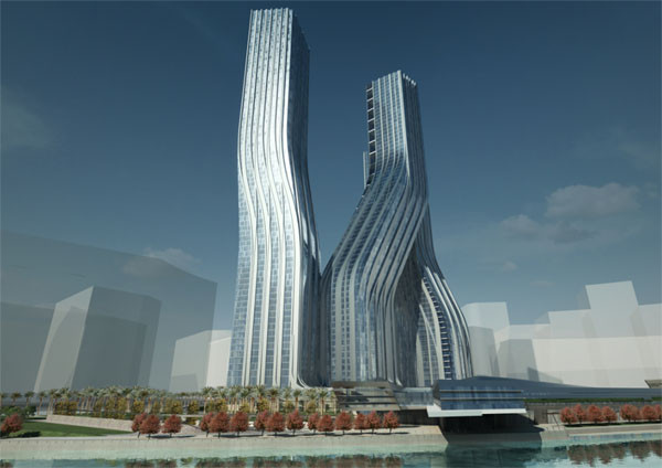 Signature Towers là dự án hỗn hợp gồm ba tòa tháp nối liền với nhau trên diện tích mặt sàn khoảng hơn 600.000 m2 ở Dubai. Ảnh: UAE.