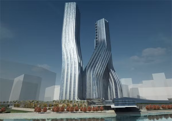 Signature Towers là dự án hỗn hợp gồm ba tòa tháp nối liền với nhau trên diện tích mặt sàn khoảng hơn 600.000 m2 ở Dubai. Ảnh: UAE.