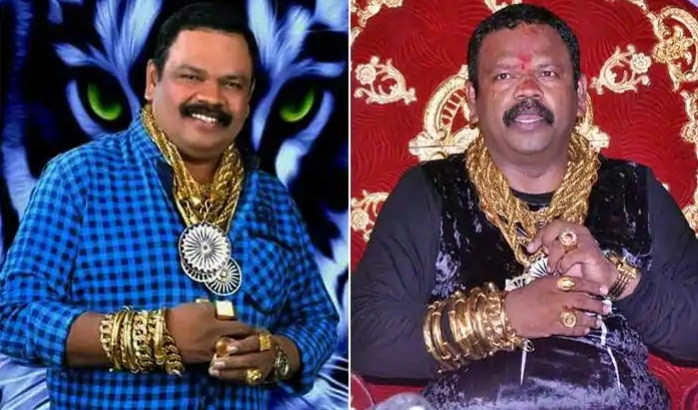Jagdish Gaikwad cho biết số trang sức vàng của mình đều có chất lượng tốt và vô cùng nặng, tới mức nếu dùng chúng để tấn công ai đó thì người đó sẽ bị thương nặng. Ảnh: India.