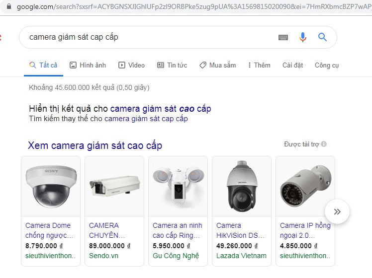 Trên thị trường, camera rất đa dạng với nhiều mẫu mã, kiểu dáng và mức giá khác nhau từ vài trăm nghìn đế cả vài chục triệu đồng. Ảnh chụp màn hình.