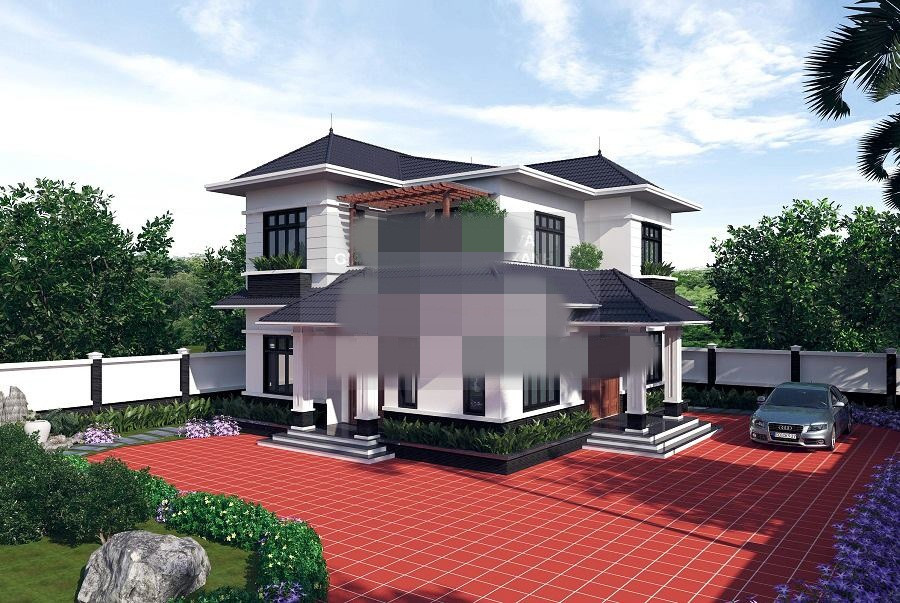 Nhà vườn mái thái mang vẻ đẹp truyền thống. Ảnh: Gvilla.