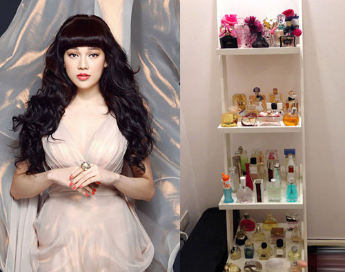 Mỗi khi đi diễn hay có dịp ra nước ngoài, Hà Hoài Thu đều tự thưởng cho mình những chai nước hoa phù hợp. Ảnh: Khám phá.