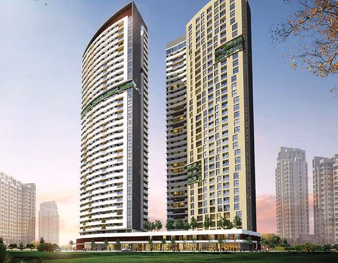 Dự án gồm 6 tháp căn hộ cao 31-36 tầng với hơn 2.000 căn hộ, trong đó 2 tháp thương mại cao 3 và 38 tầng, 2 tháp đa chức năng 20-30 tầng. Ảnh: Dautubatdongsan.