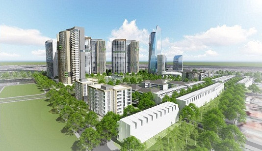 Dự án Diamond City có tổng diện tích 14,36 ha, tọa lạc ngay mặt tiền đường Nguyễn Văn Linh, quận 7, TP HCM, cạnh công viên Mũi Đèn Đỏ. Ảnh: Internet.