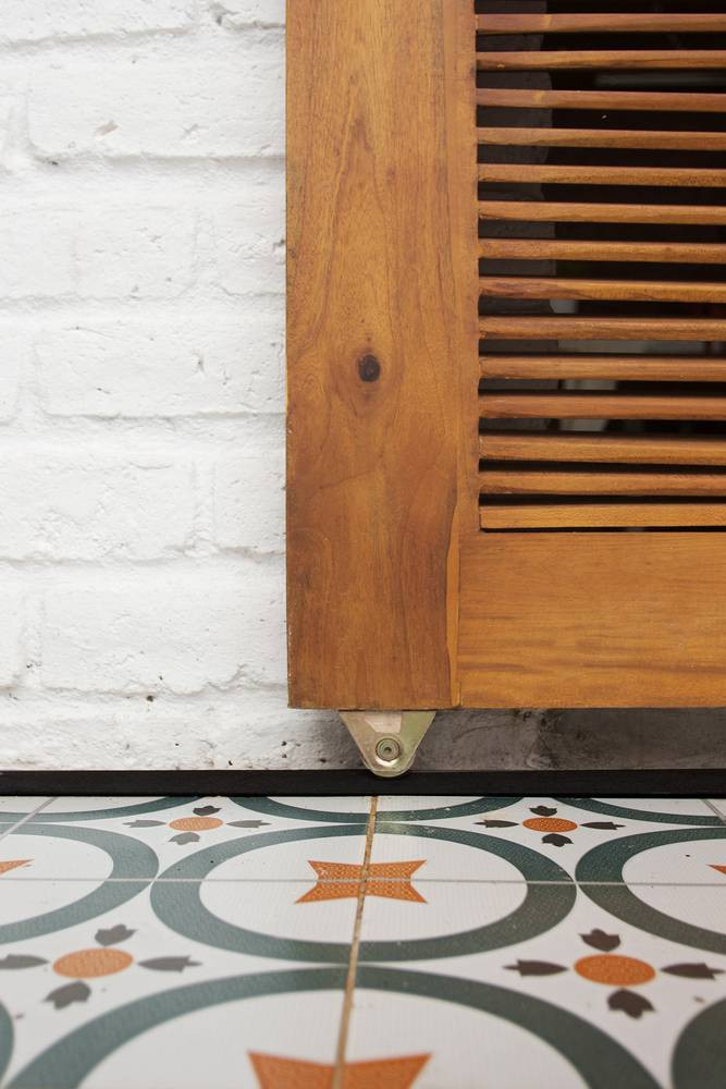 Gạch lát truyền thống bắt mắt.