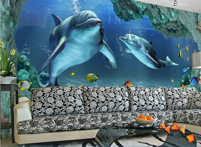 Giấy dán tường cảnh biển chân thực và sống động. Ảnh: Medium.