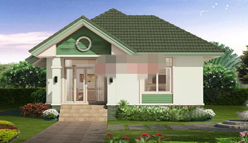 Nhà cấp 4 được thiết kế theo hình vuông vắn, nổi bật với vẻ đáng yêu, kiến trúc xinh xắn gọn gàng. Ảnh: Angcovat.