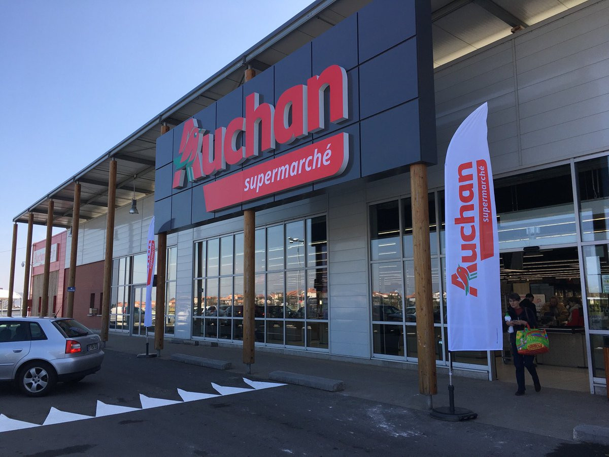 Năm 2018, doanh thu của chuỗi siêu thị Auchan Retail là 50,3 tỷ Euro, giảm 3,3% so với năm 2017. Ảnh: Twitter.
