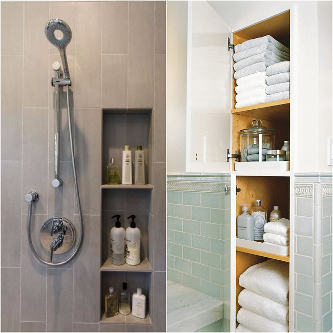 Hốc tường quả là một ý tưởng vô cùng tuyệt vời để lưu trữ đồ.