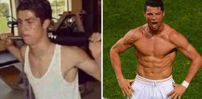 Ít ai tin nổi rằng chàng cầu thủ này từng có hình thể gầy như que tăm.