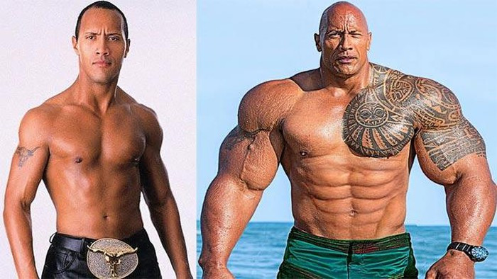 "The Rock" Dwayne Johnson cũng cải tạo vóc dáng thành công nhờ chế độ ăn và tập của các vị thần.