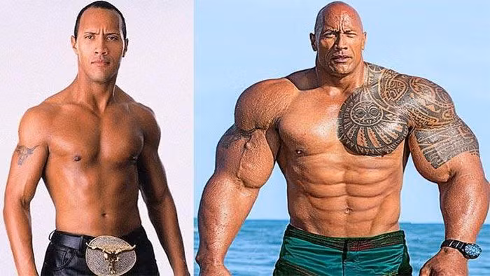 "The Rock" Dwayne Johnson cũng cải tạo vóc dáng thành công nhờ chế độ ăn và tập của các vị thần.